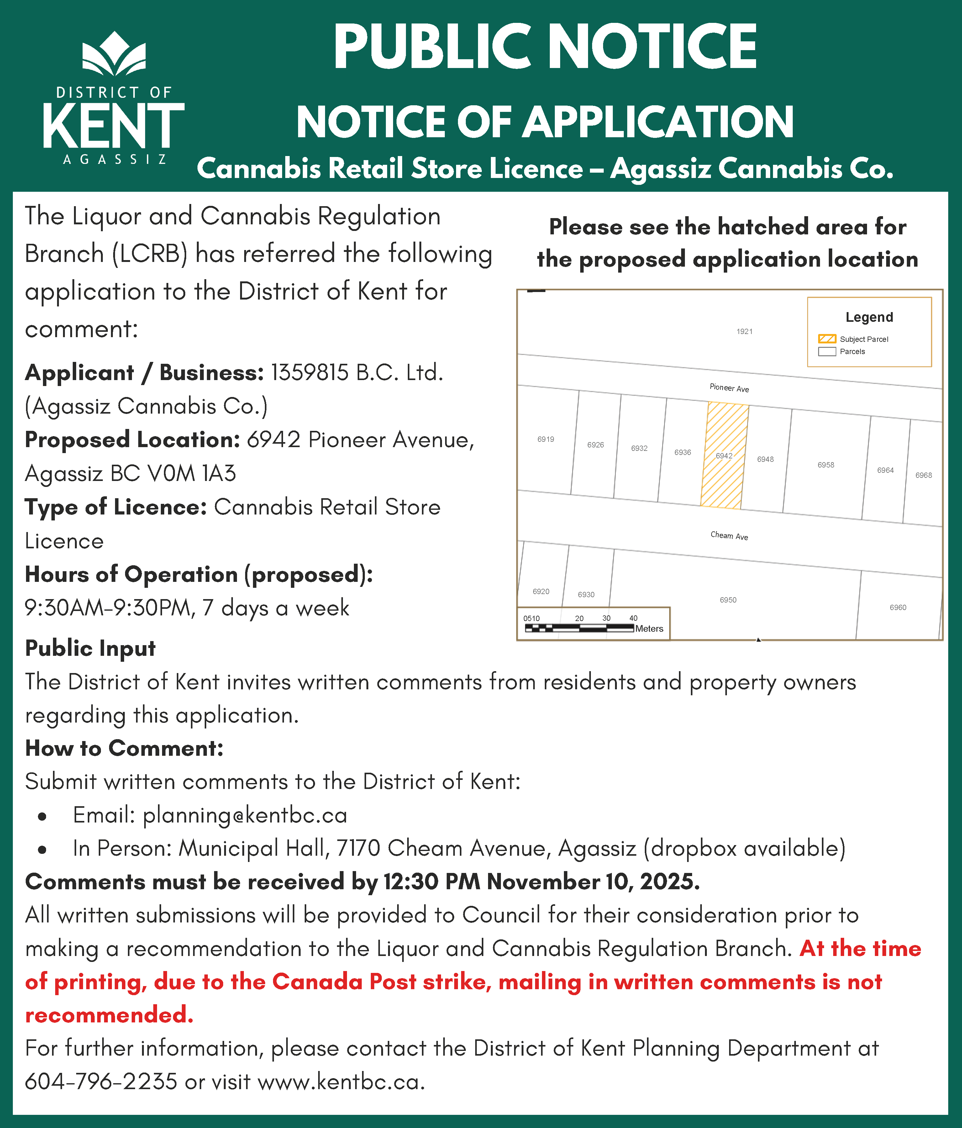 Public Notice - Notice of Application